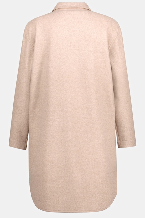 Flanell-Shaket, Shirtjacke, Oversized, Hemdkragen, Langarm