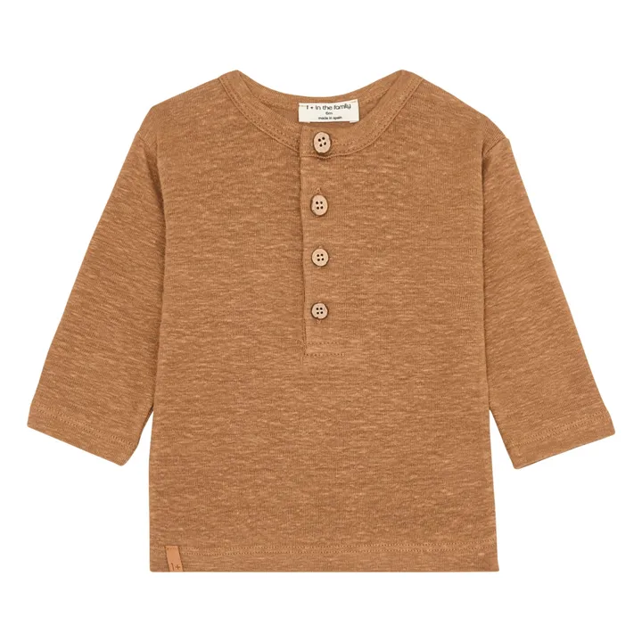 1+ in the family T-Shirt Manches Longues en Lin Beto | Camel