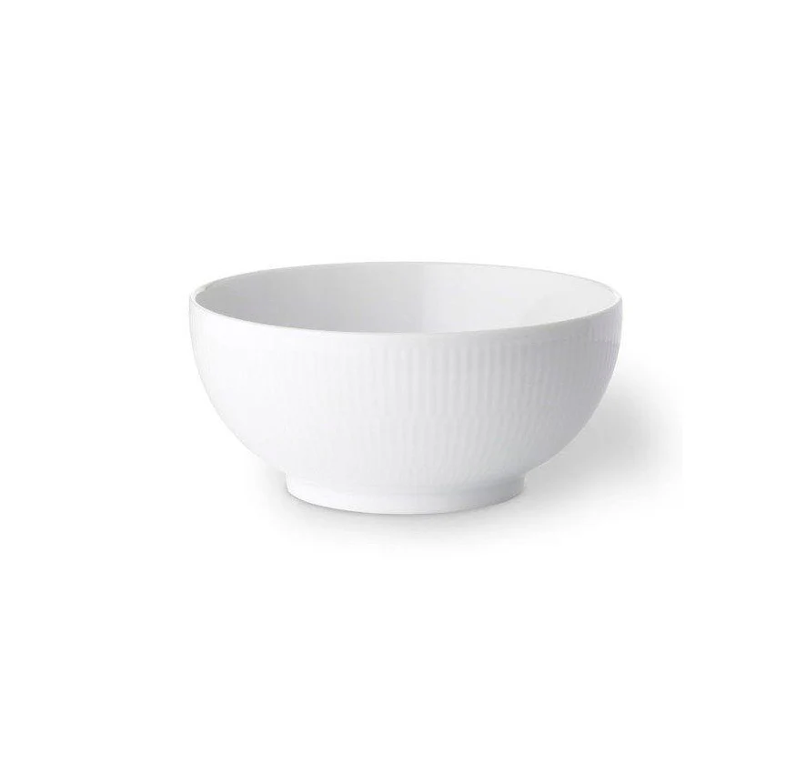 Royal Copenhagen  Hvid Riflet skål - 13 cm.