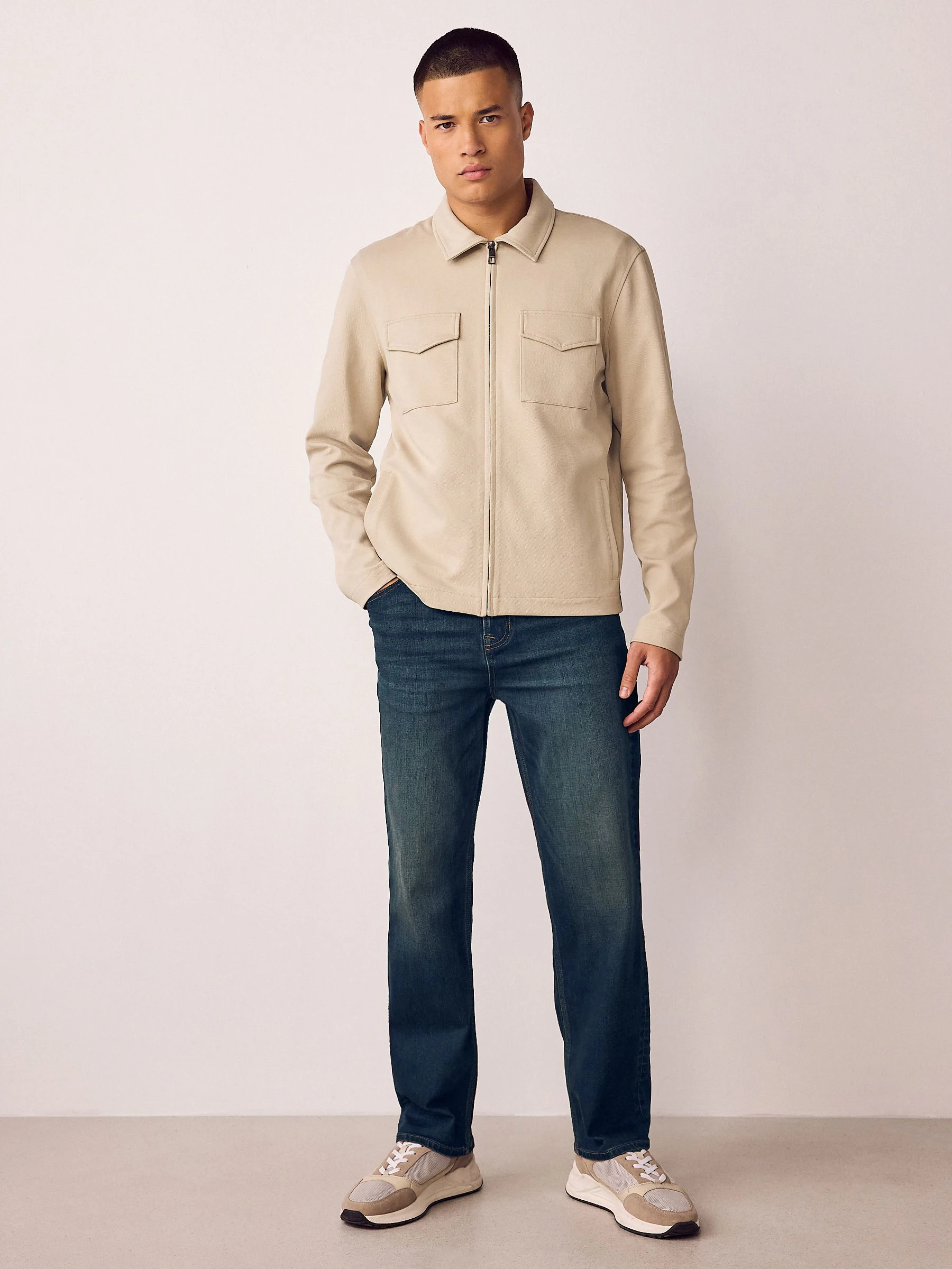 Indigoblauw - Straight fit - Authentieke stretch denim jeans