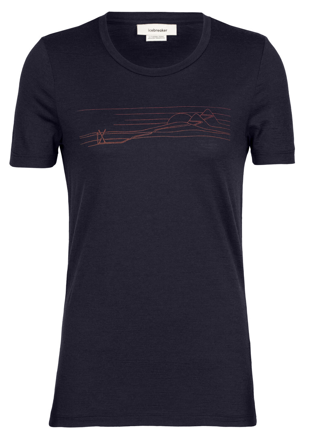 Tech Lite II SS Tee Ski Stripes Dame IB401/Midnight Navy
