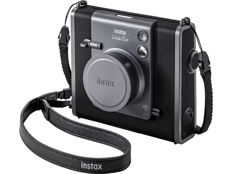 Fujifilm Fotokamera Instax Wide Evo Schwarz Vielseitige Sofortbildkamera