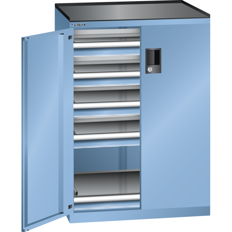 Armoire à tiroirs à portes battantes Lista 36x27E - charge 200 Kg