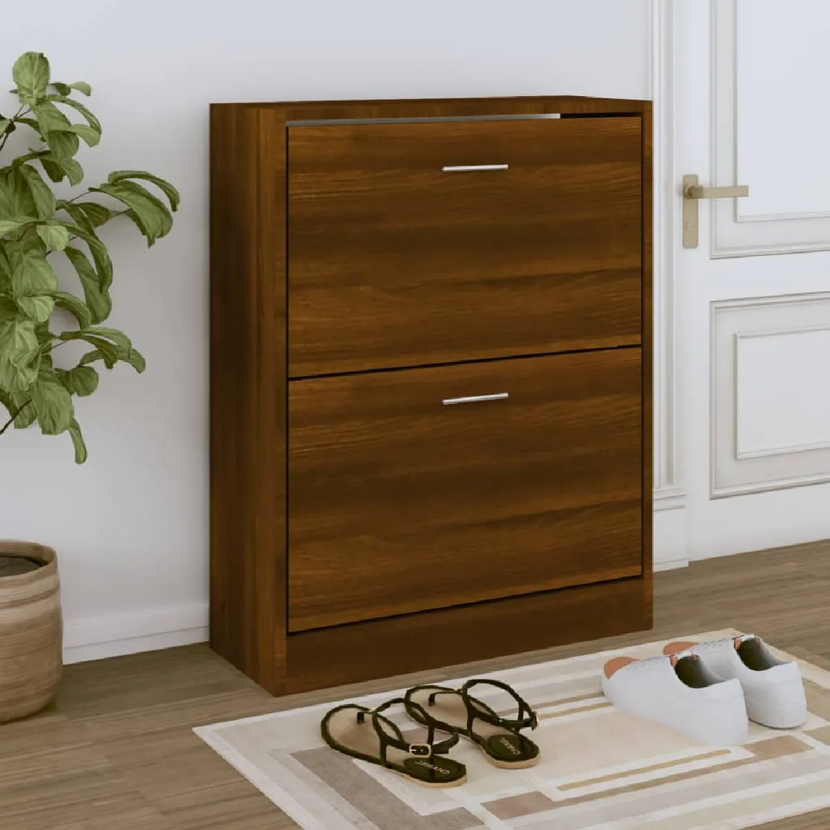 vidaXL Armoire à chaussures - Chêne marron