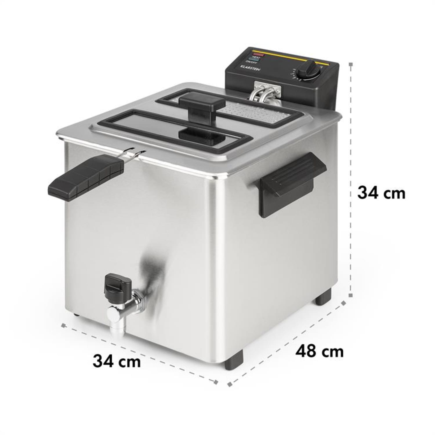 Family Fry Fritteuse 3000W Oil Drain Technology Edelstahl silber