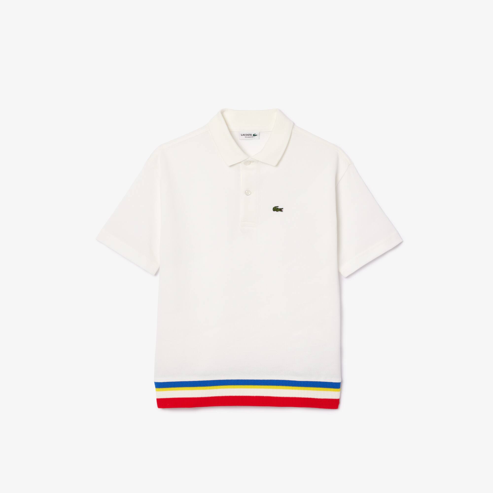Poloshirt aus Piqué mit Kontraststreifen Poloshirts - Weiss - Lacoste - Jungen