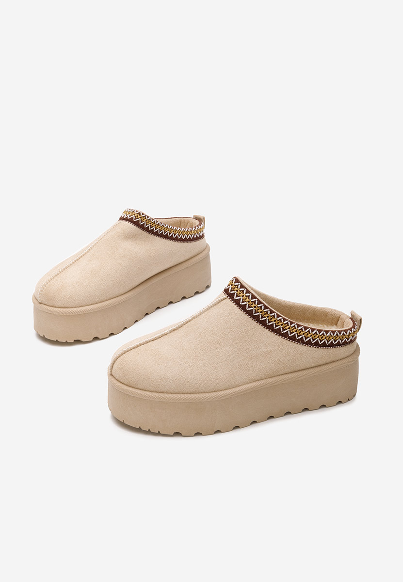 Sabots pour femme à plateforme beige Esmie