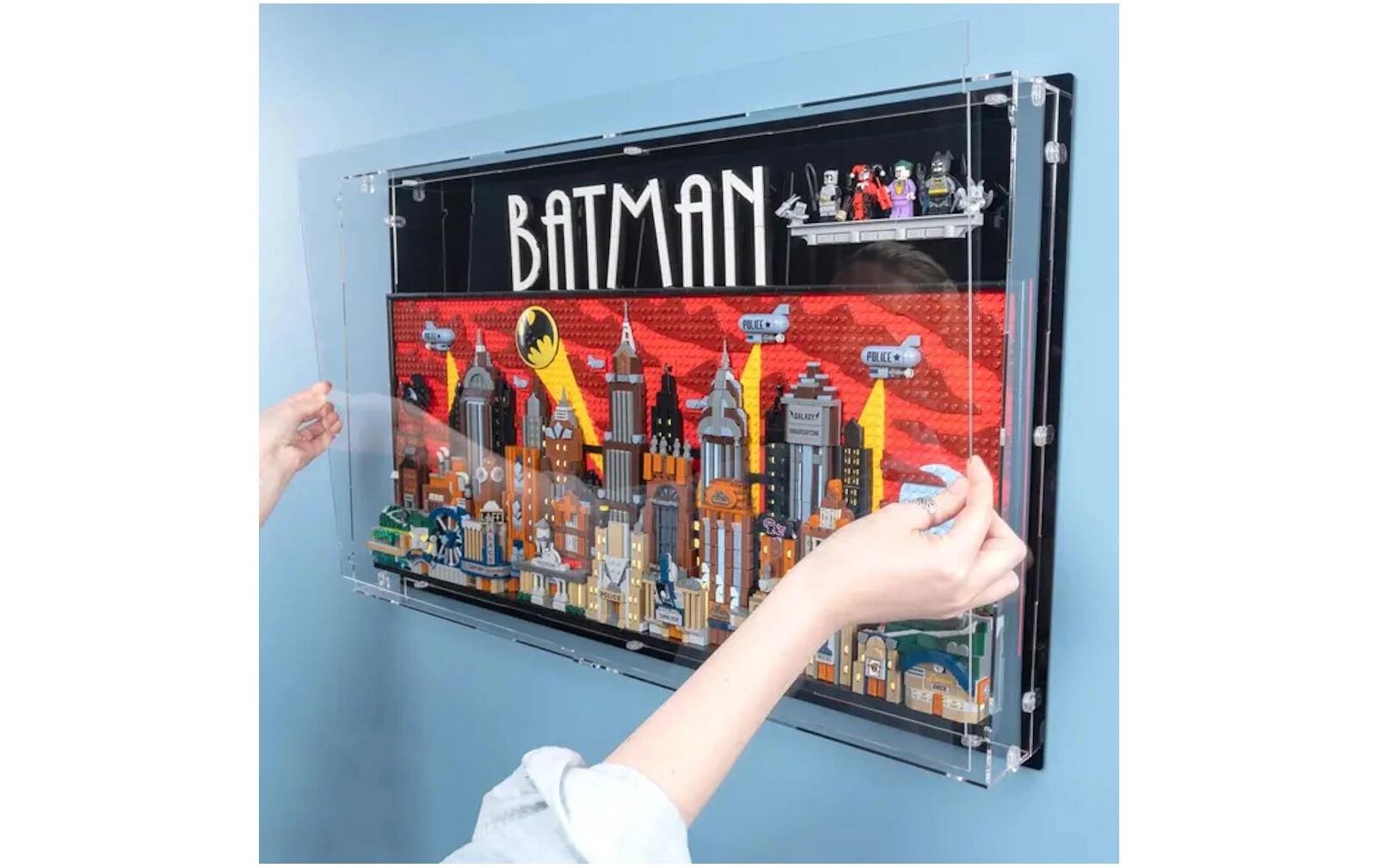 Baukasten Acryl-Wand-Display für LEGO 76271 Batman<br>Acry-Display-Box mit schwarzem Hintergrund für Lego Batman: Die Zeichentrickserie Gotham City