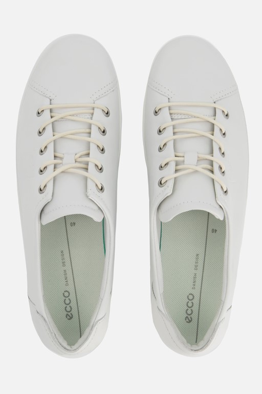 Ecco Soft 2.0 Veterschoenen wit Leer