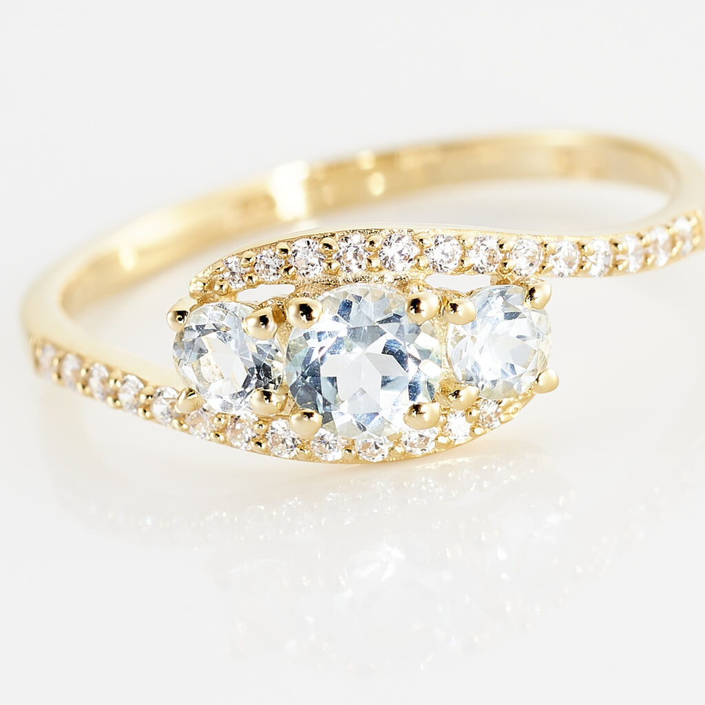 Bague Chloe Or Jaune Topaze Et Oxyde De Zirconium
