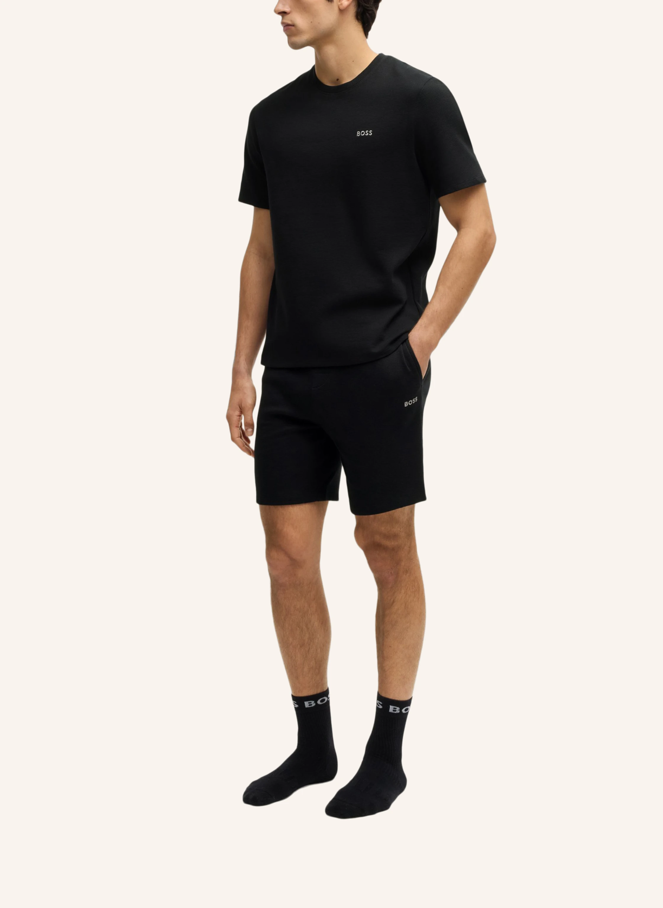 BOSS Pyjama-Oberteil WAFFLE T-SHIRT Regular Fit