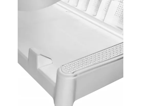 Chaise longue avec coussin blanc 186x60x29 cm PP