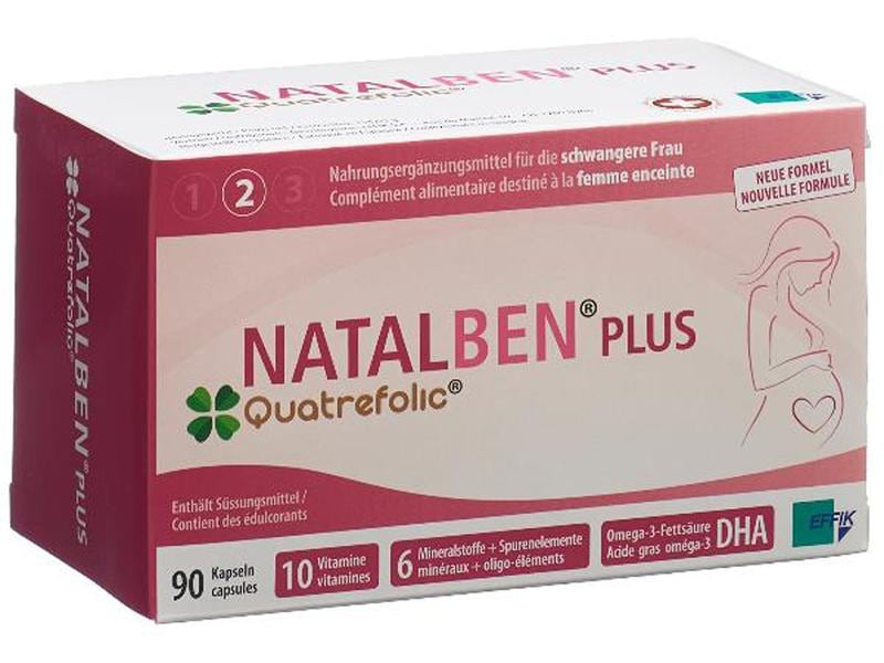 Natalben Natalben plus 90 Kapseln Nahrungsergänzungsmittel für Schwangere