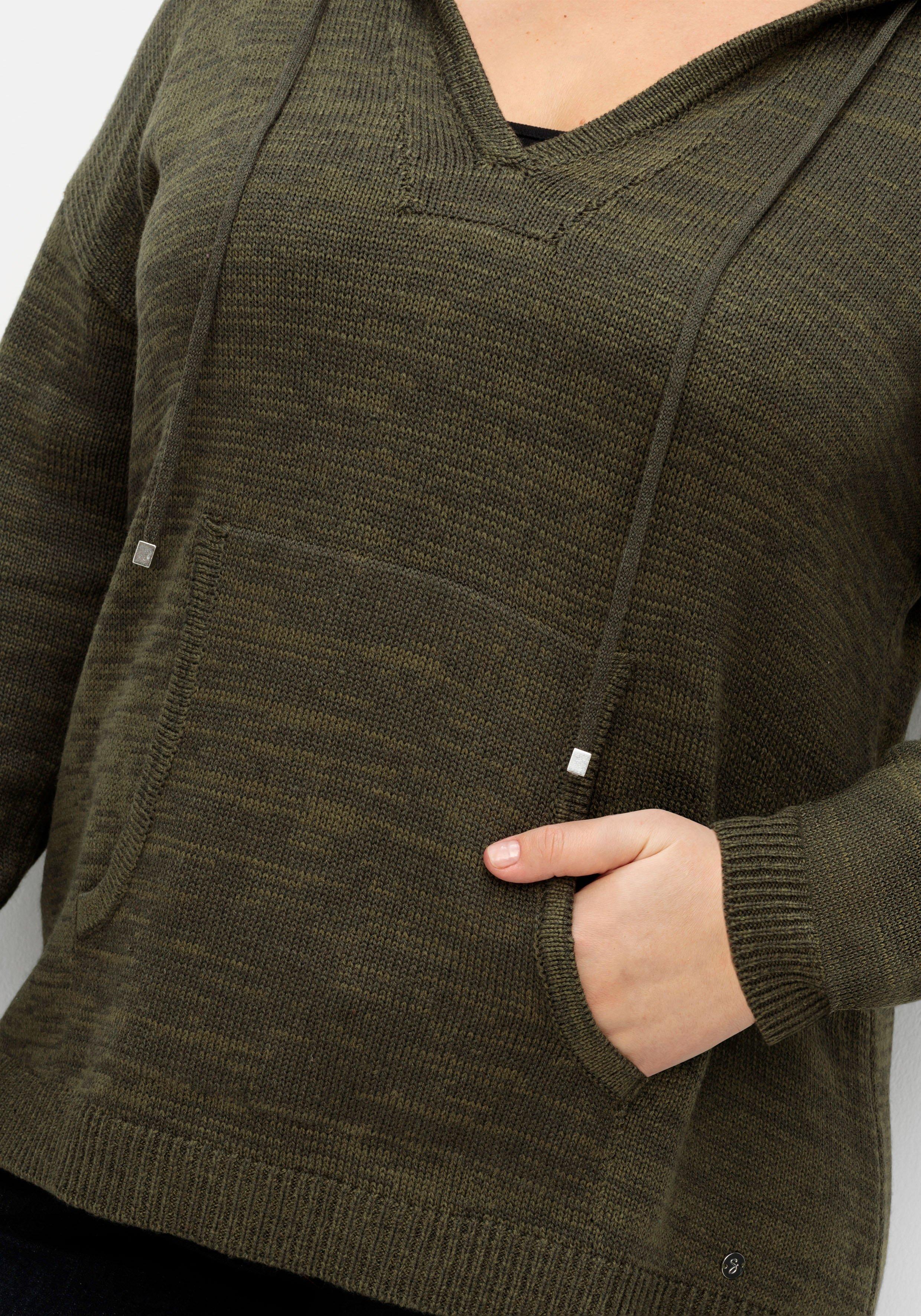 Kapuzenpullover mit Kaschmiranteil, in melierter Optik