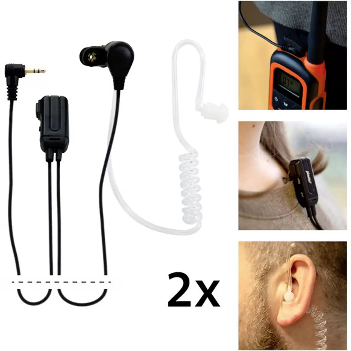 In-Ear Headset FRH-10 DUO ALECTO schwarz,weiss