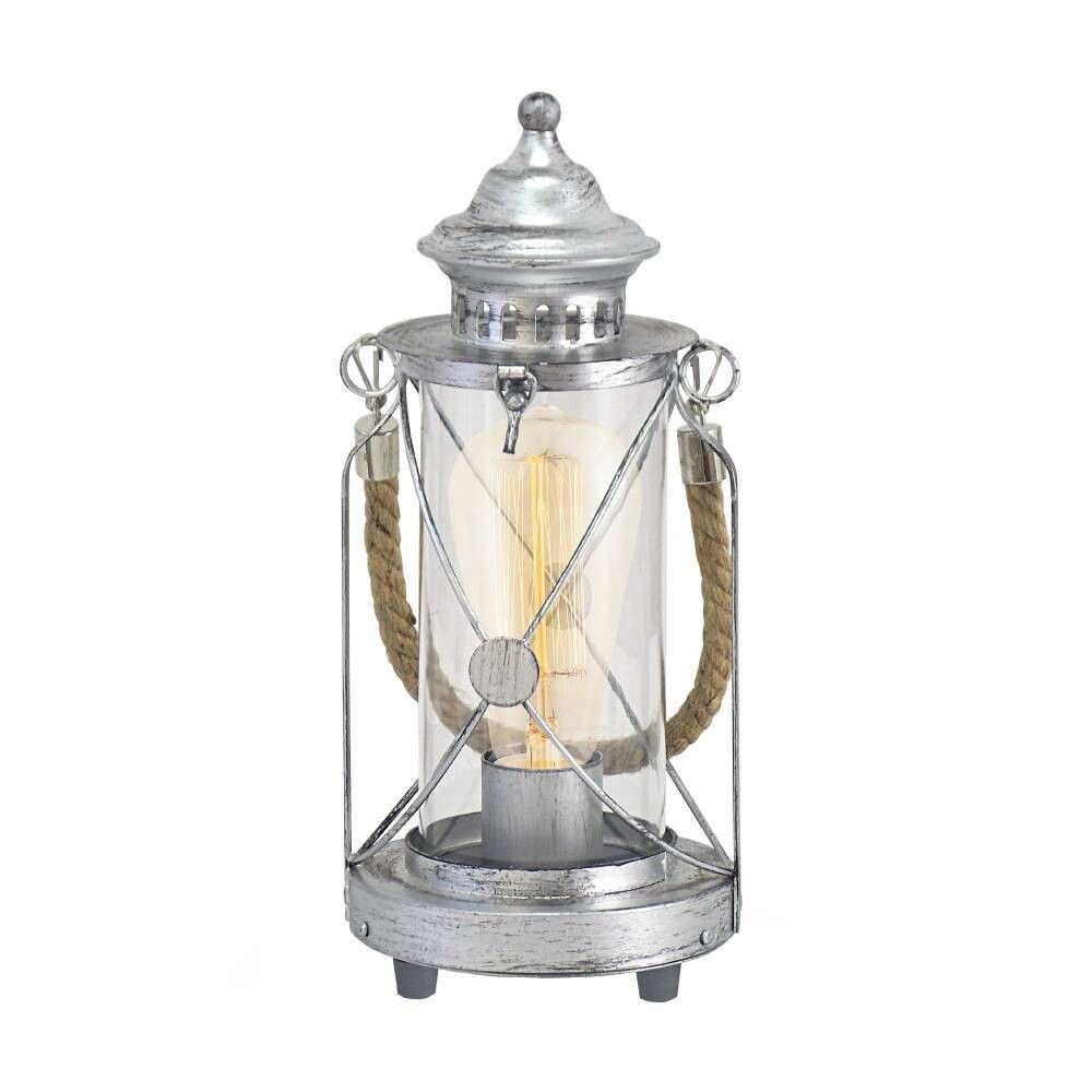 BORDLAMPE EGLO BRADFORDANTIKK 1X60W E2 SØLV