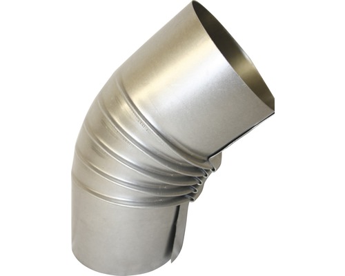 Bertrams kachelpijpbocht 45°, Ø 110 mm, vuurgealuminiseerd zilver