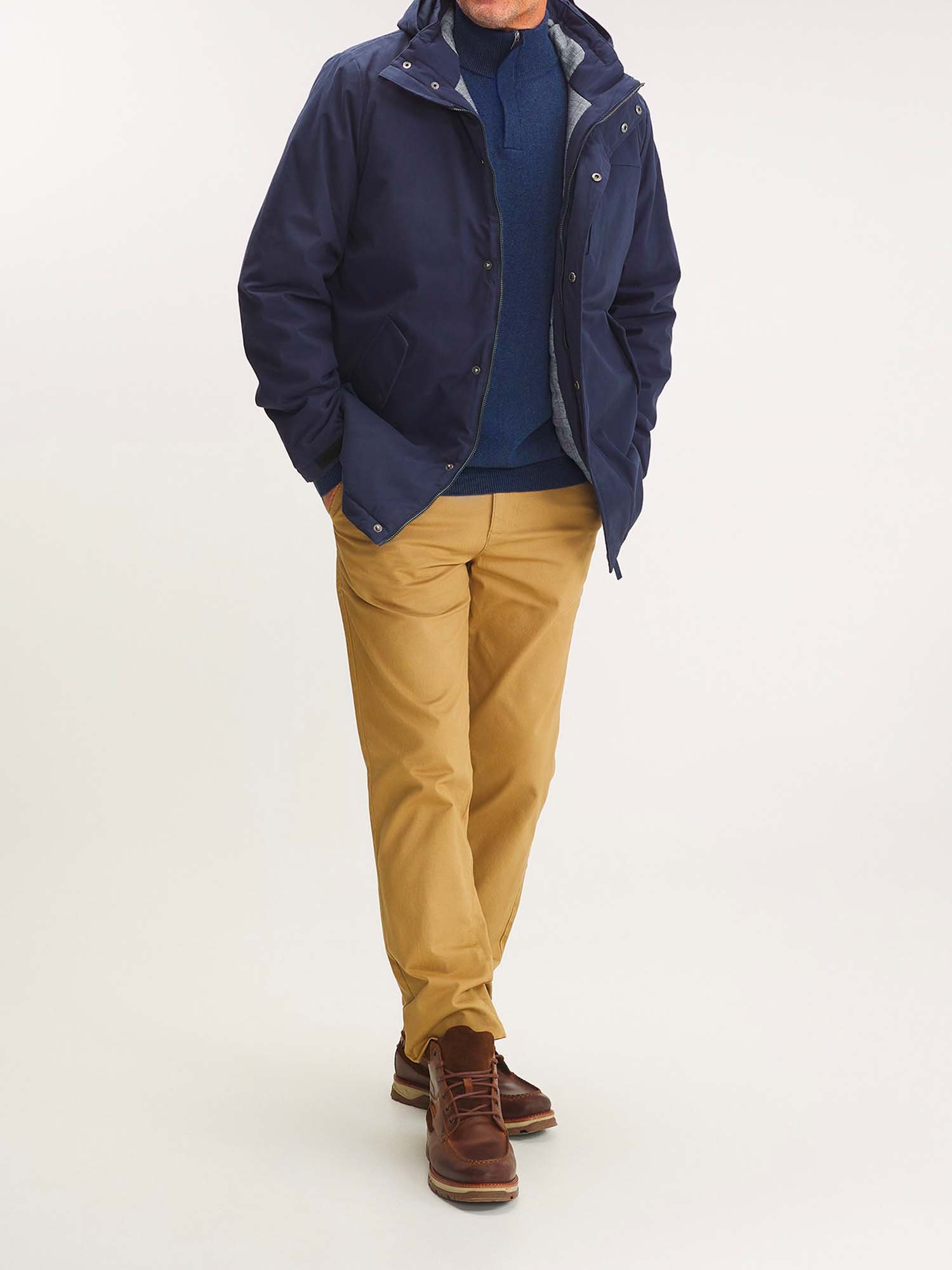 Veste Homme Imperméable Mi-Longue Marine