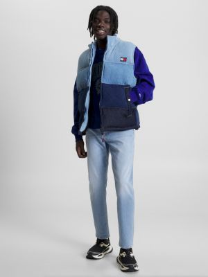 Calça jeans desbotada regular afunilada estilo pai