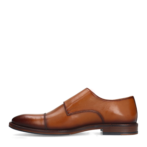 Cognac leren gespschoenen