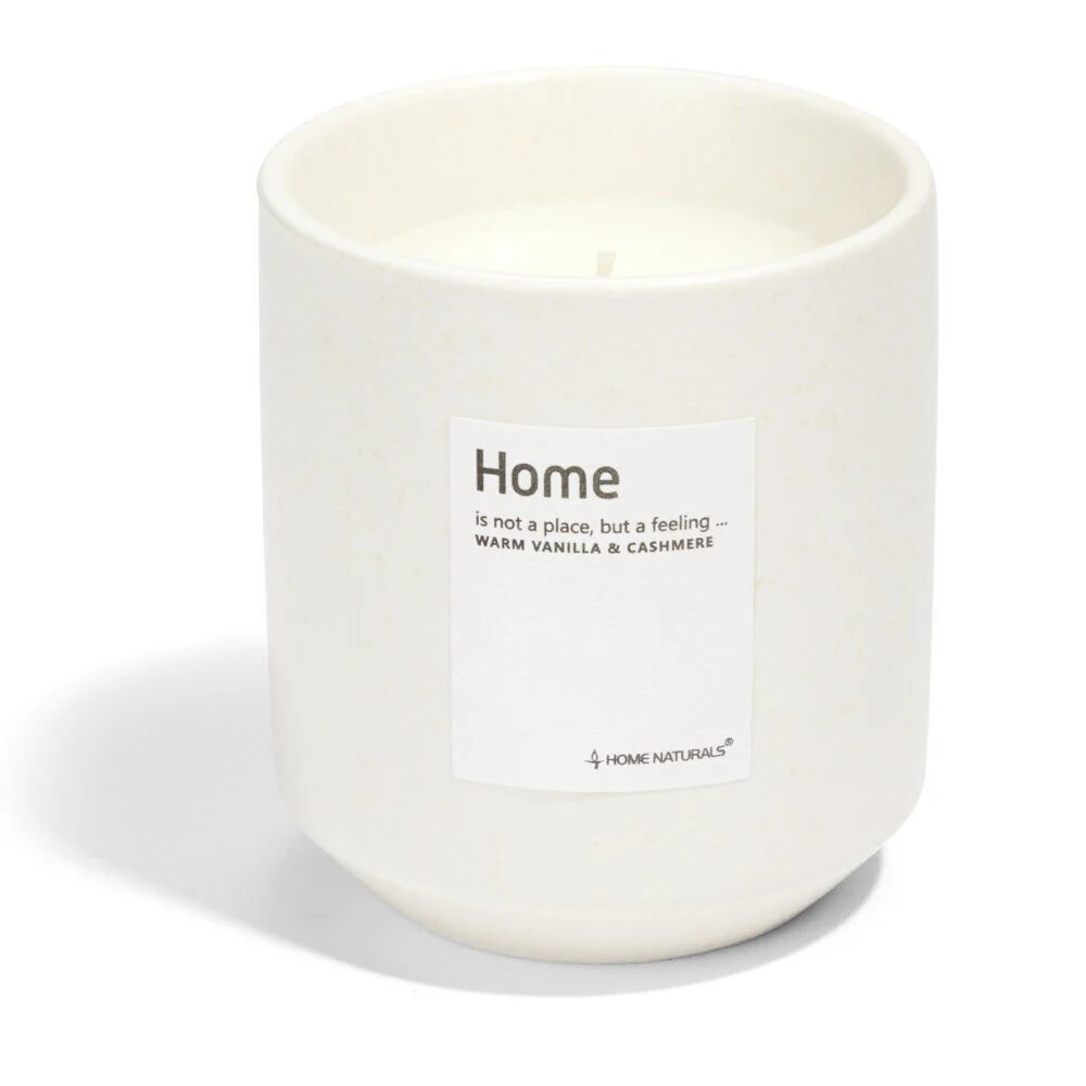 Bougie Home pot céramique Ø8xH9cm beige