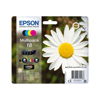 Epson 18 Pâquerette - Pack de 4 - noir, cyan, magenta, jaune - cartouche d'encre originale