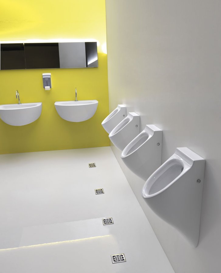 Kerasan Aquatech urinoirset wit met drukknop of drukplaat