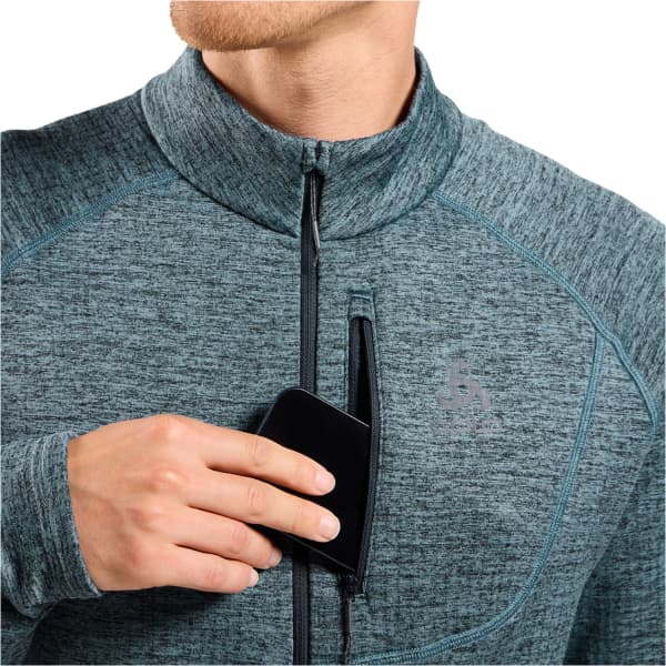 Sweat polaire ski rando ODLO TENCIA MID LAYER 1/2 ZIP PROVINCIAL BLUE MELANGE