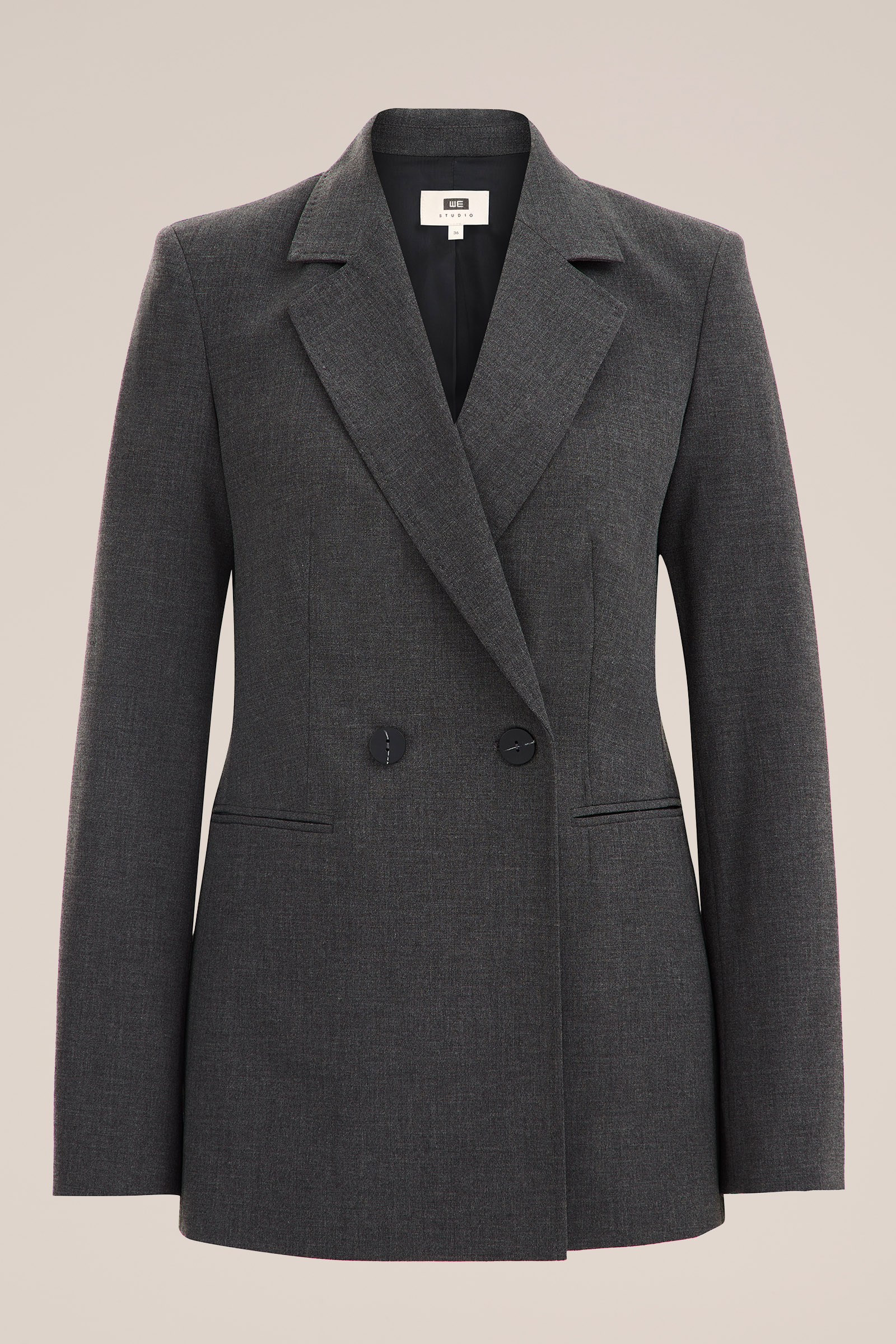 regular fit double-breasted blazer WE Studio Donkergrijs