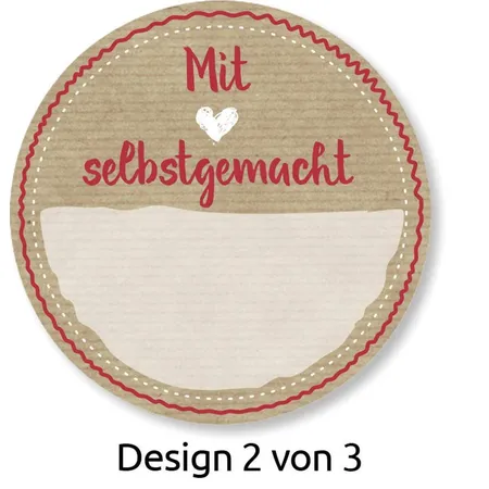 Avery Zweckform Z-Design 56818, Sticker auf Rolle, Mit Liebe gemacht, 50 Aufkleber