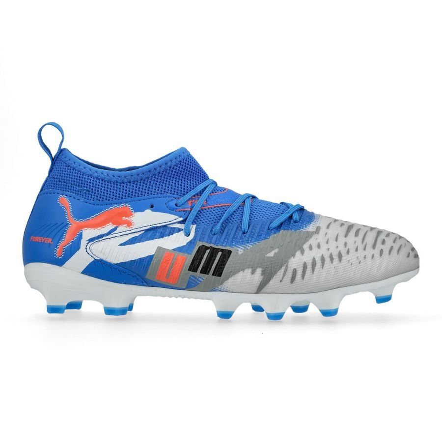 PUMA Future 8 Match FG/AG Forever - Blanc/Bleu/Gris/Noir/Glowing Red Enfant ÉDITION LIMITÉE