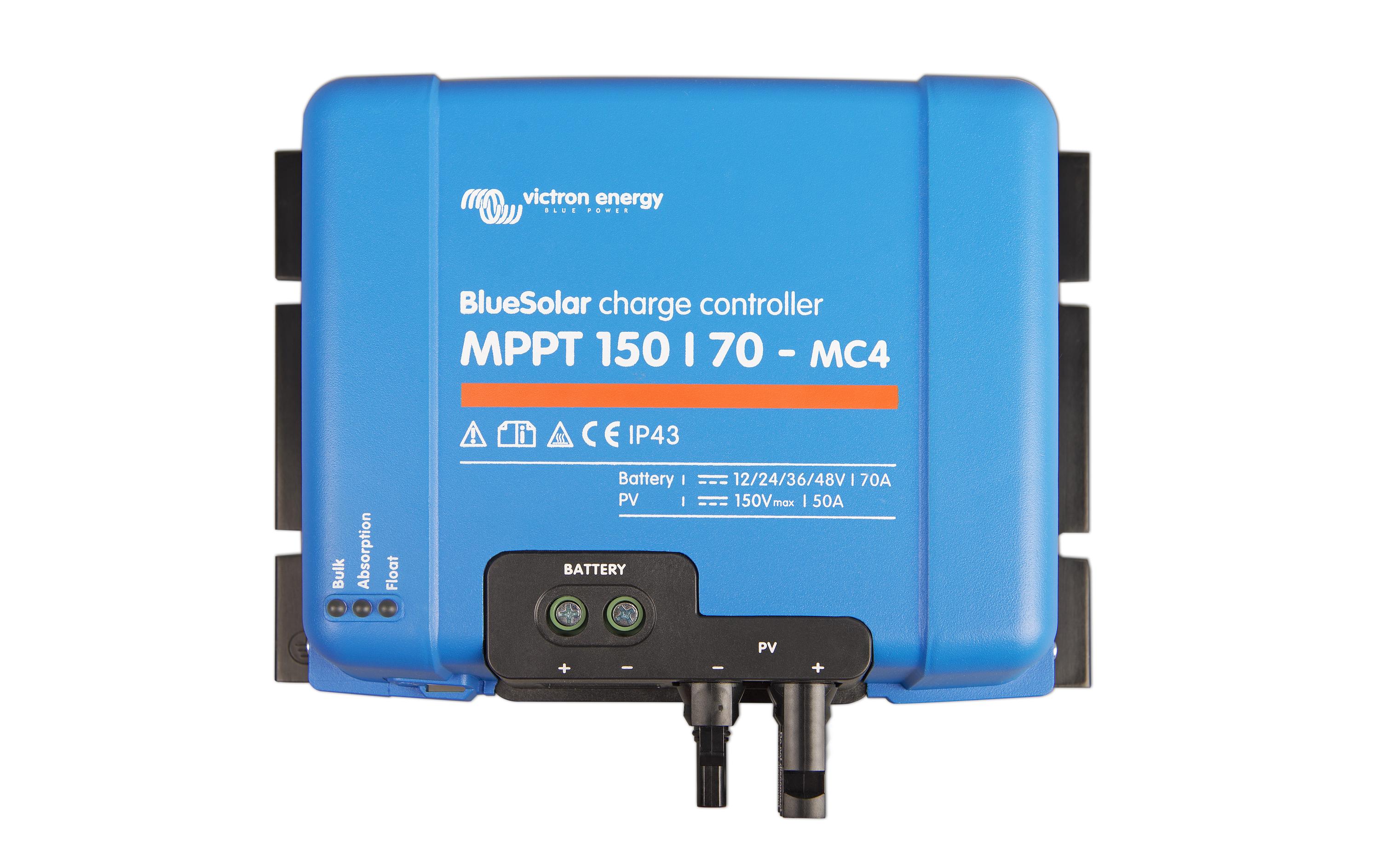 Solarladeregler BlueSolar MPPT 150/70-MC4 12-48 V 70A MC4<br>MPPT- Regler mit einem Wirkungsgrad von über 98%