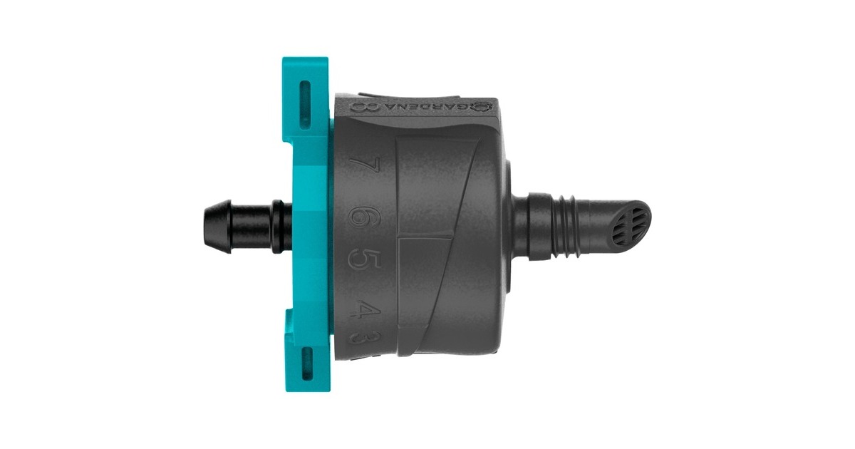 GARDENAVerstelbare Einddruppelaar, drukcompenserend. druppelaar  (Zwart/turquoise, 5 Stuks)