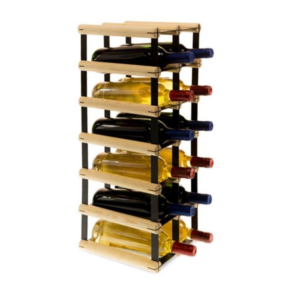 PROREGAL Modulair Wijnrek Vinotega Mod Metaal HxBxD 62,5 x 22,5 x 24,5 cm 2 x 6 Flessen Massief grenenhout Natuurlijk