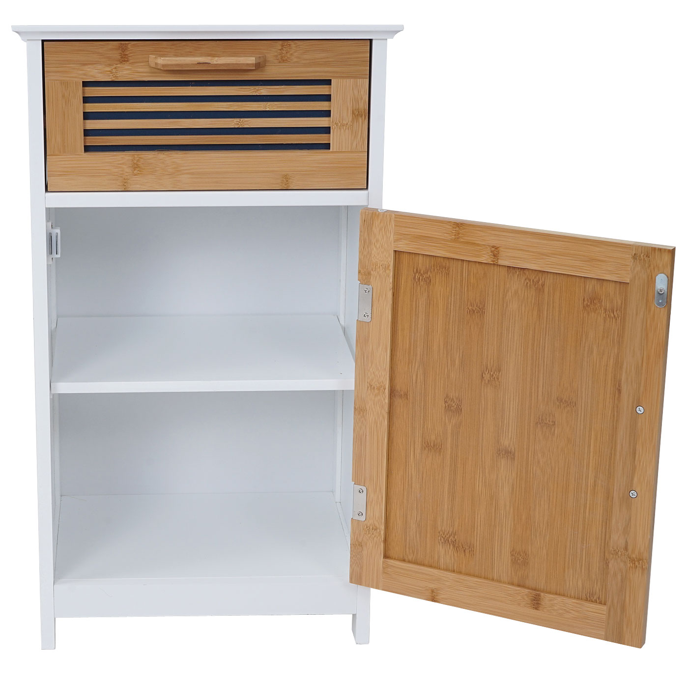 Kommode MCW-A85, Badezimmerkommode Badschrank Bambus, 71x40x31cm weiß