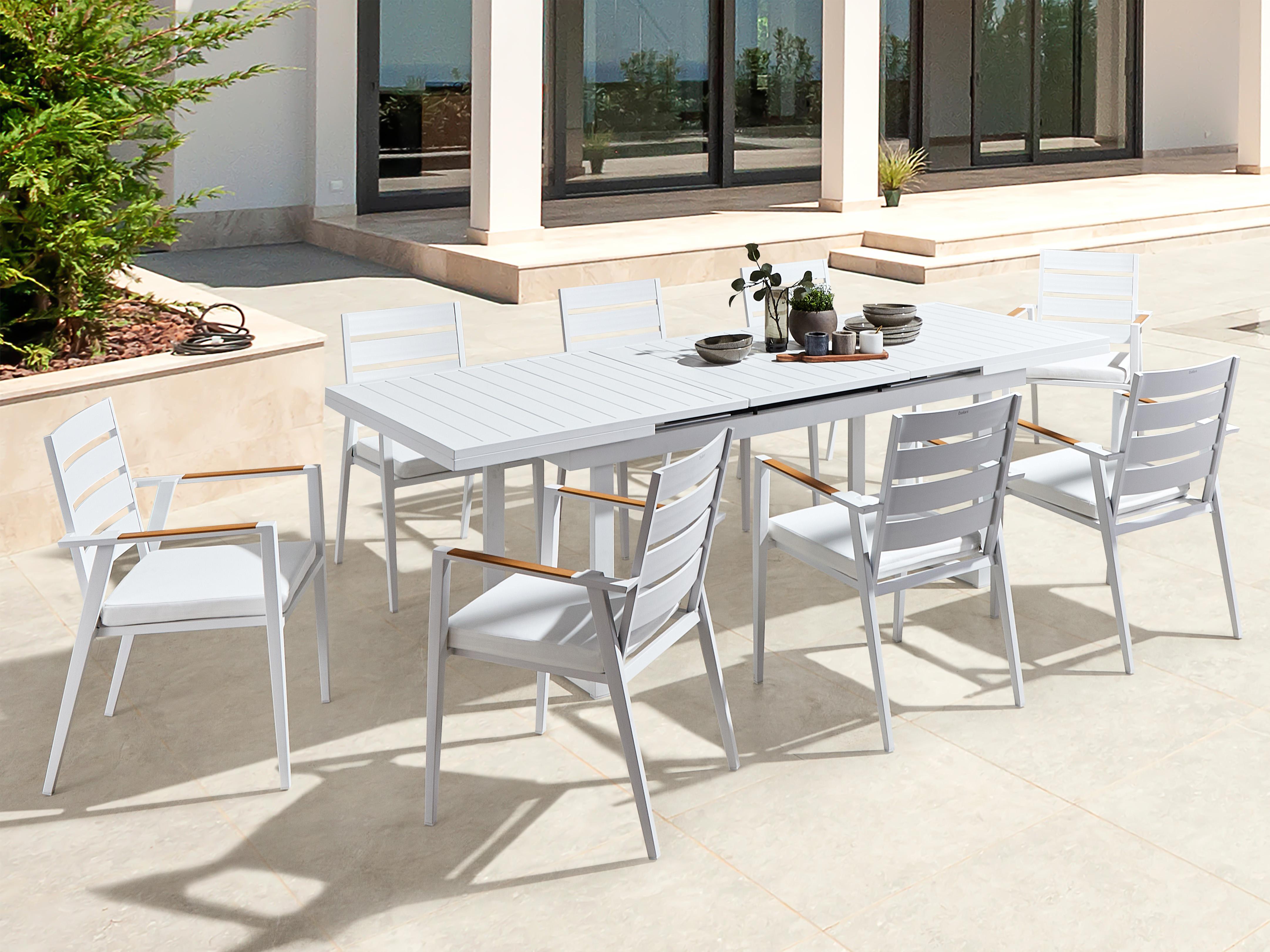 Uitschuifbare tuintafel VALCANETTO 180/240 cm 90 cm Metaal Wit