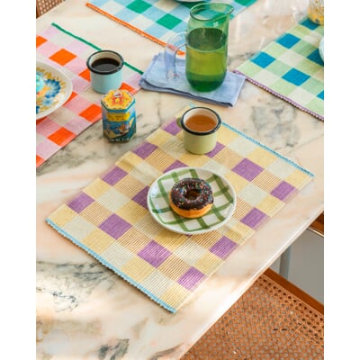 Tischset Merienda, Gelb-Lila