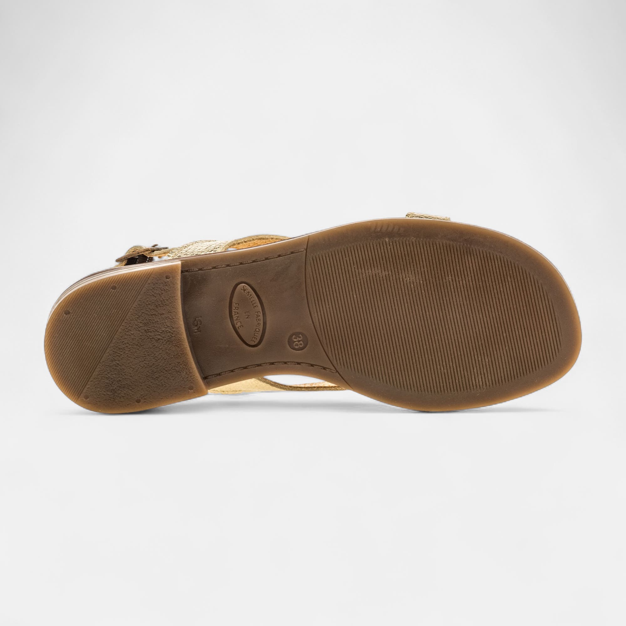 Nu-pieds Femme en cuir or