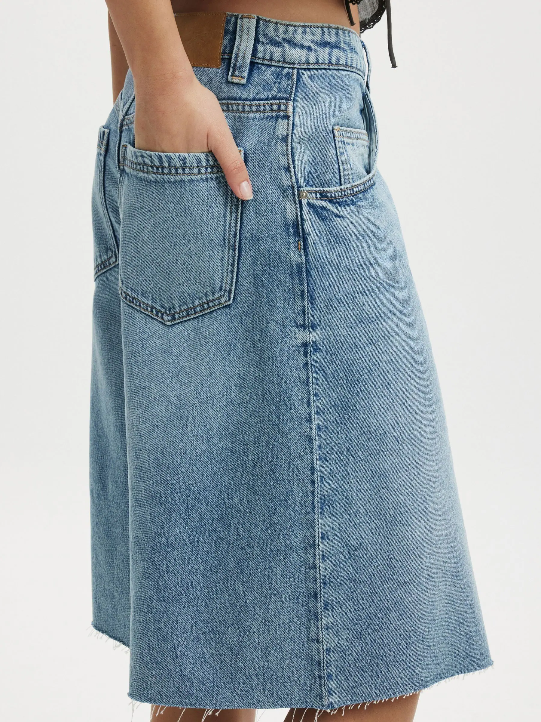 Blauw chroom - Cotton On Lyocell Wide Denim Jeans