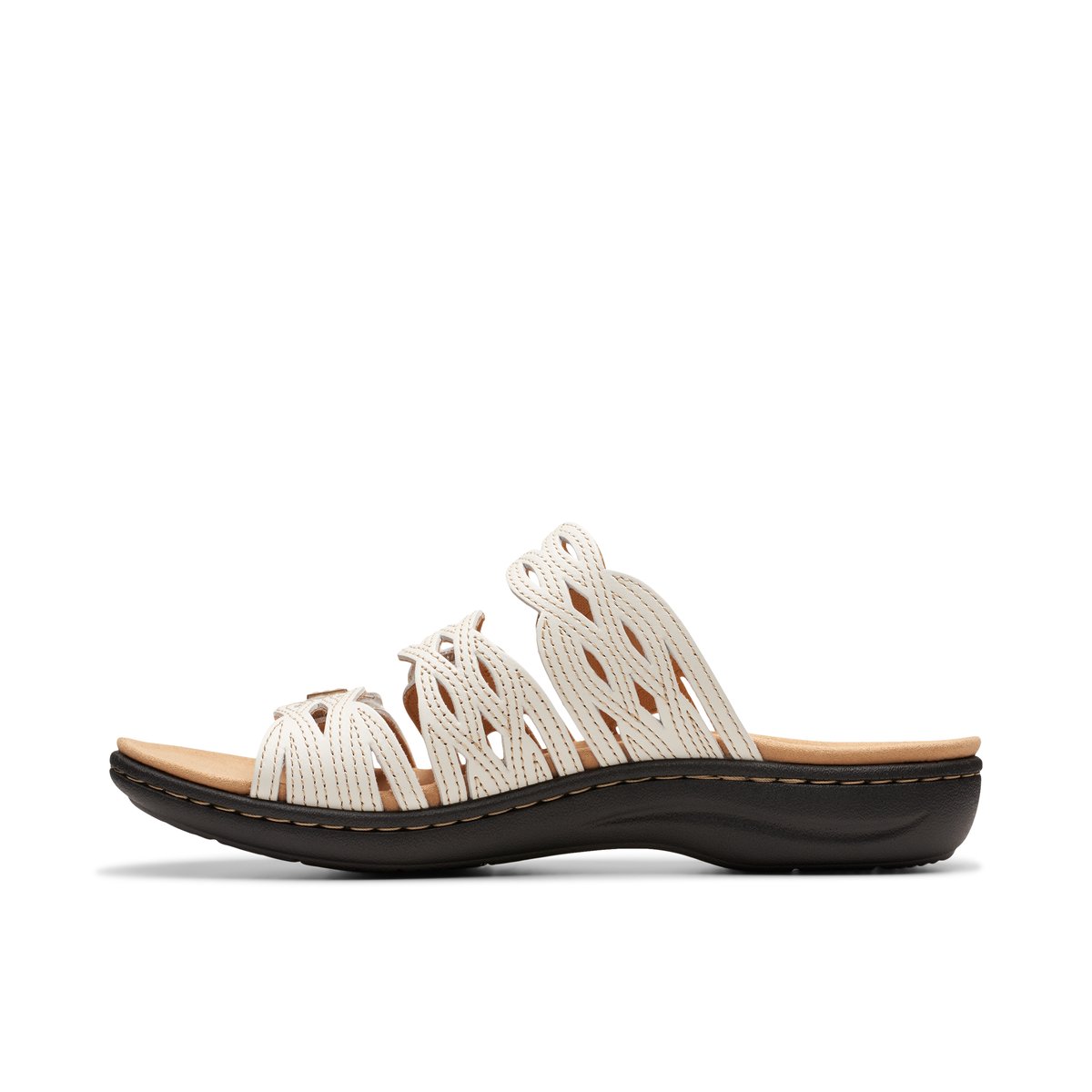 CLARKS-Laurieann_r-Sandales à glissière - Talon plat - Autre Blanc