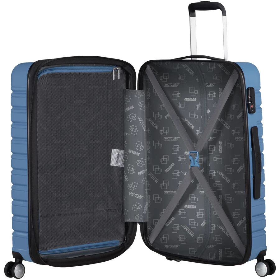 American Tourister Flashline - 4-Rollen-Trolley M 67 cm erw. coronet blue