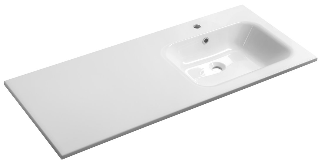 Sapho Areca wastafel met kraangat rechts 120cm wit glans