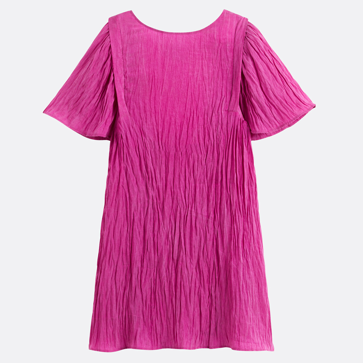 COLEÇÃO LA REDOUTE<br>Vestido curto evasê com mangas curtas em formato de borboleta