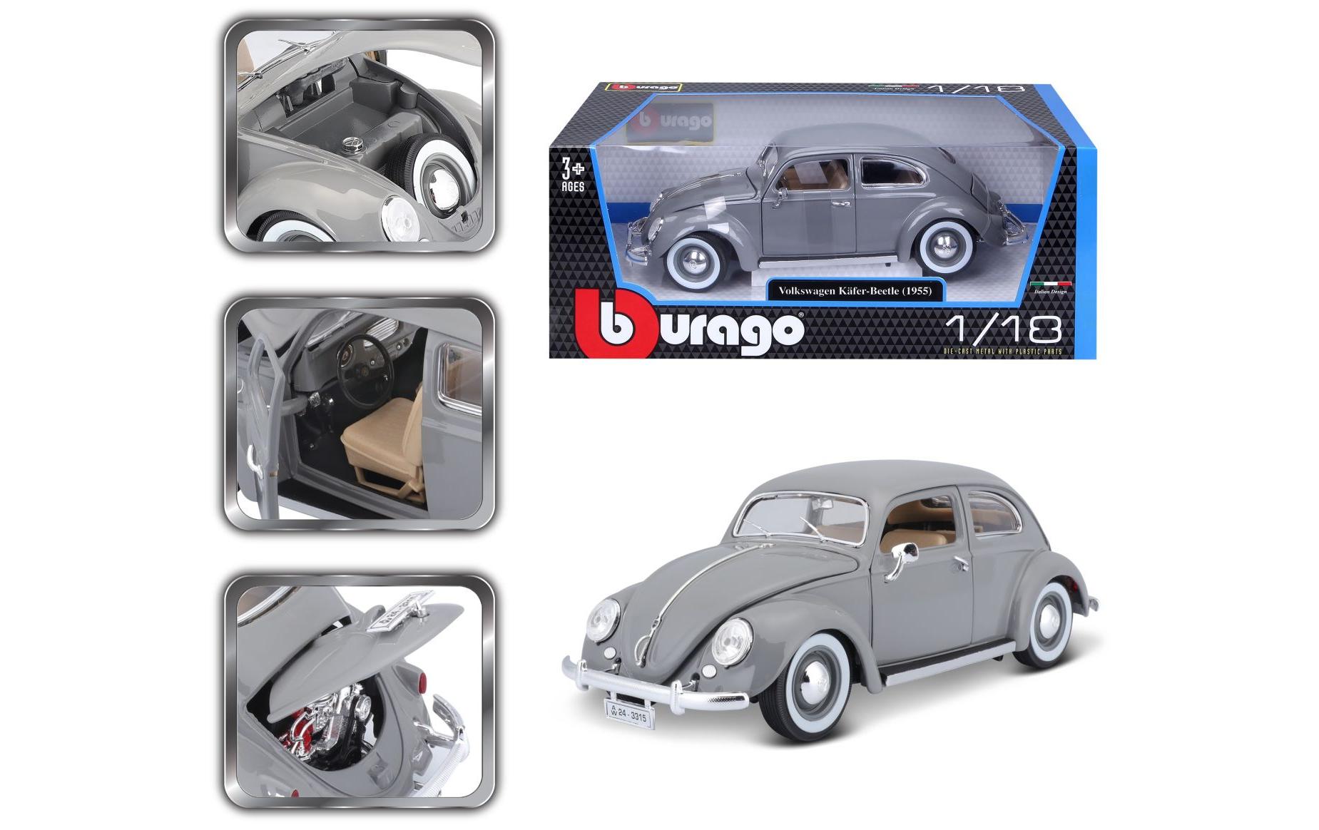 Volkswagen Käfer 1955 Grau 1:18Sammlermodell im Massstab 1:18