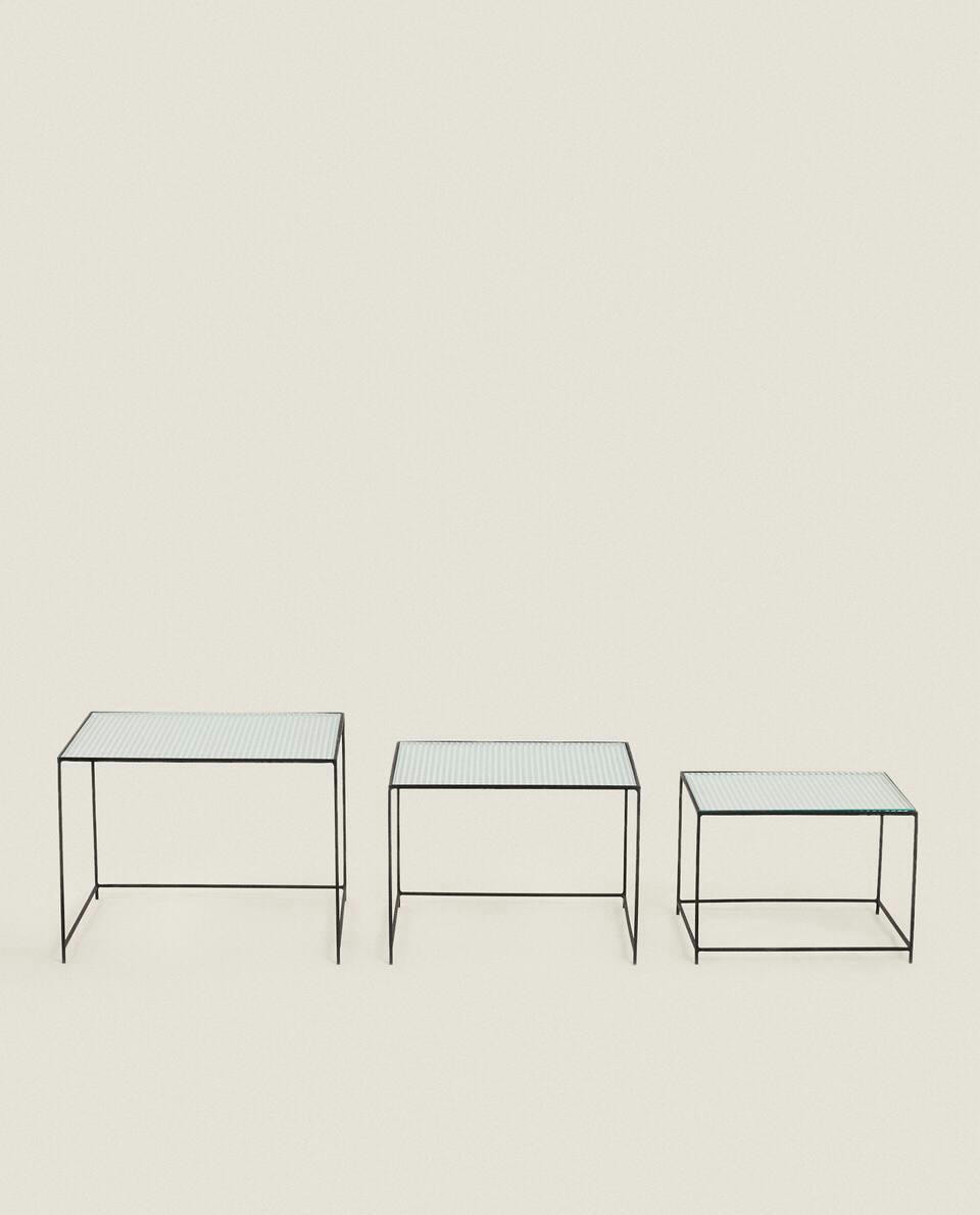 MESA DE METAL E VIDRO