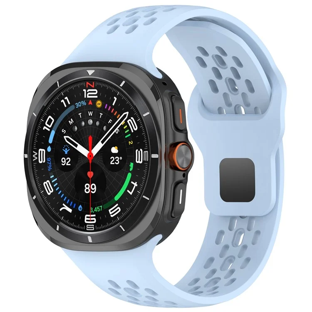 Samsung Galaxy Watch Ultra (47mm) Atmungsaktives Silikon Sport Armband (Gelenkumfang: 170-220mm) - Blau