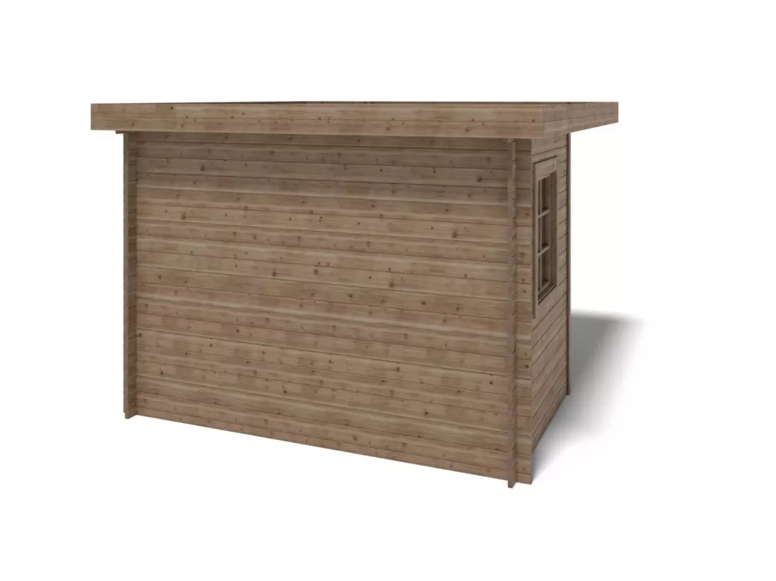 Abri de jardin en bois - 8m2 - 3x3m - Traité - Ep. 28mm - Couleur: marron - DOM706 - ALTANKA