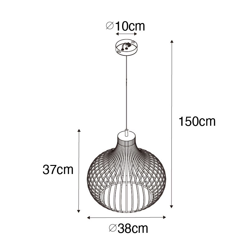 Moderne hanglamp bruin 38 cm - Saffira