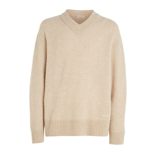 Calvin Klein Uld Striktrøje, Fog, L