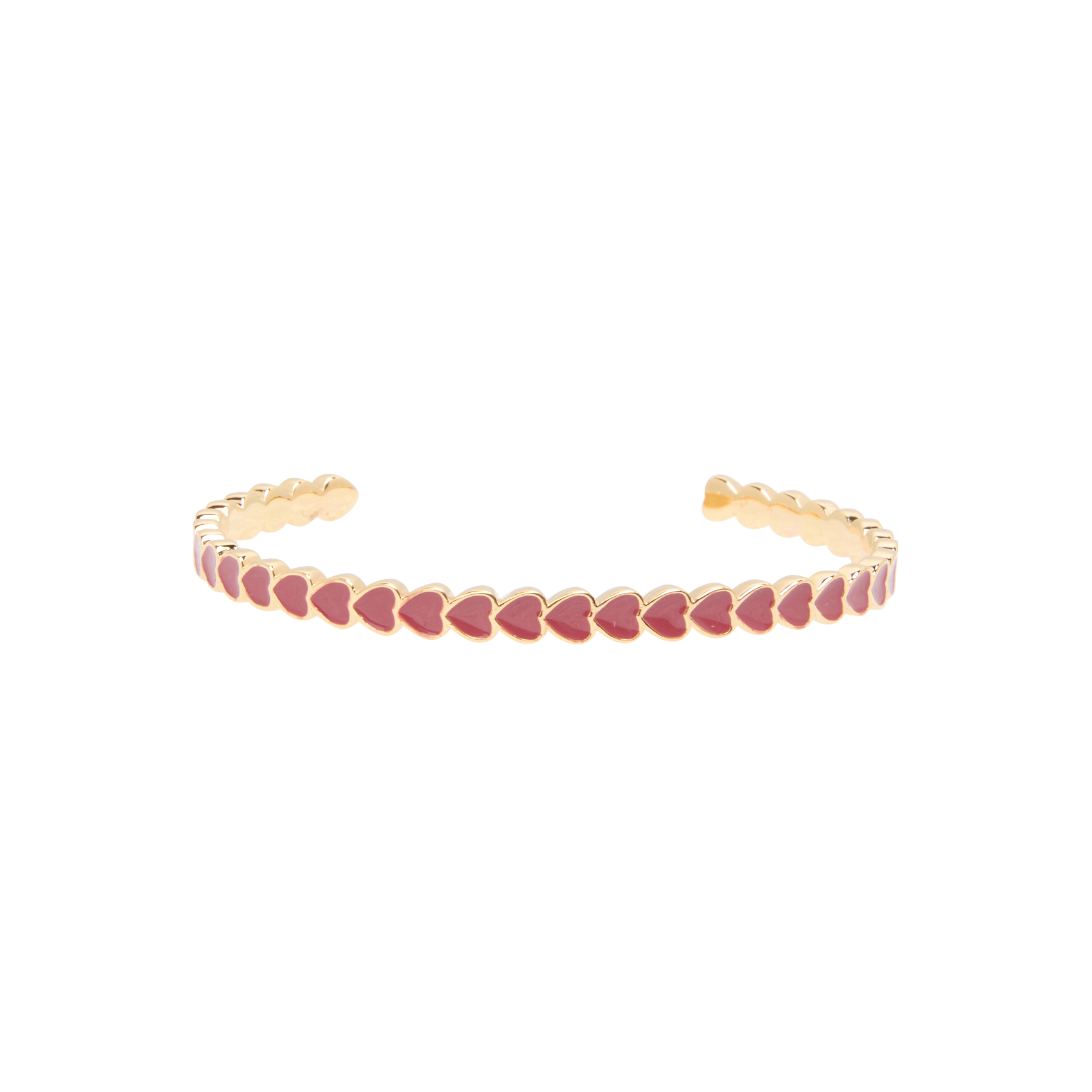 AIDAN - Bracelet ouvert à motif coeur en laiton | Violet